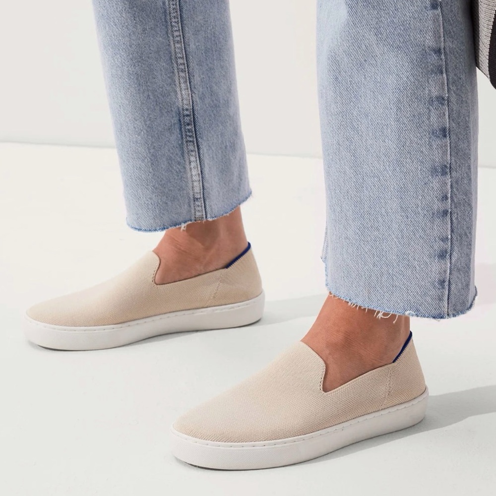 ROTHY’S CREAM TAN SAND THE ORIGINAL SLIP ON KNIT SNEAKER - Picture 10 of 12